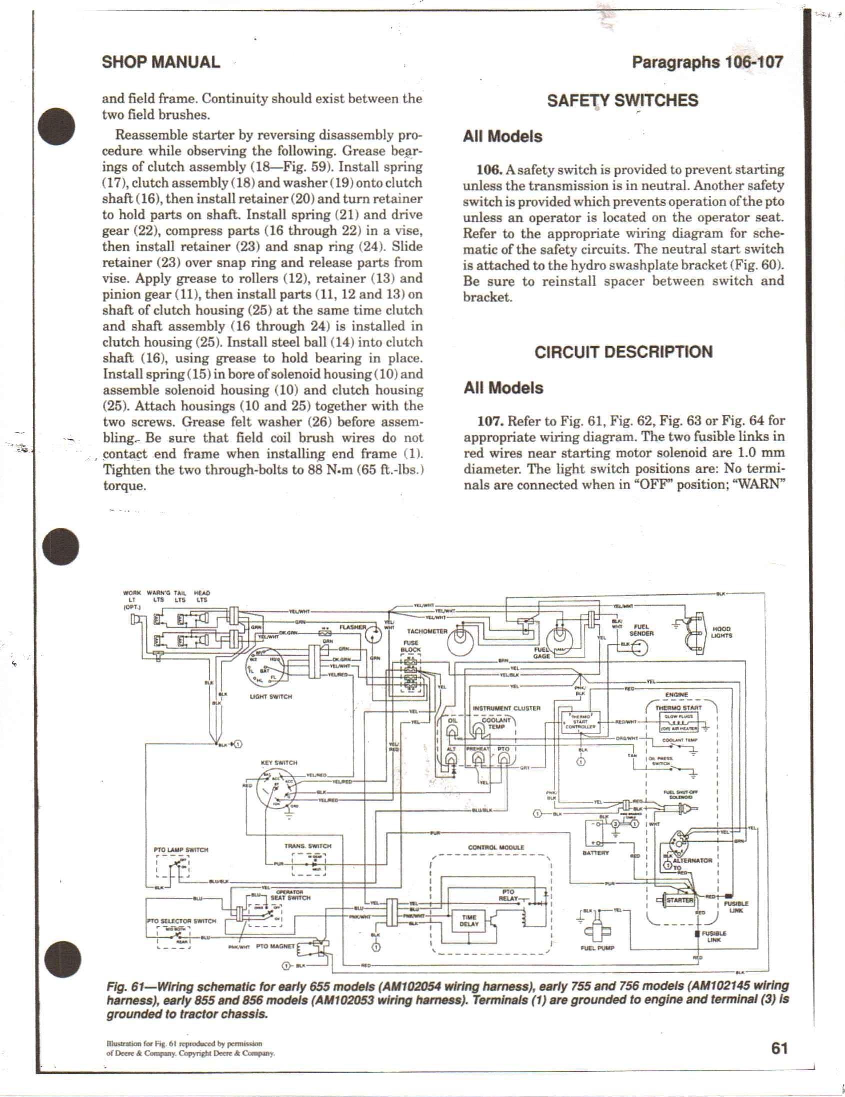 Deere 655 755 wiring diagram