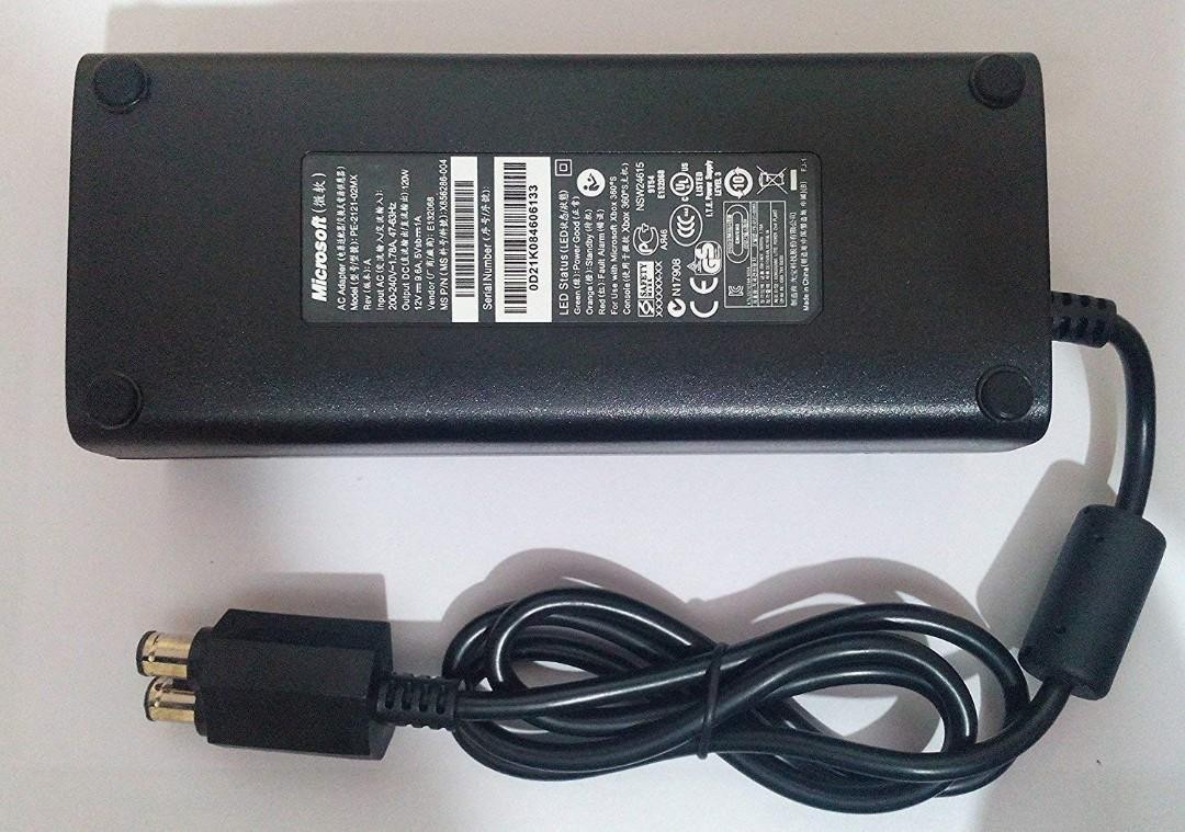 ac adapter power supply for xbox 360 slim 100 127v sg 3 pin plug fa progressive
