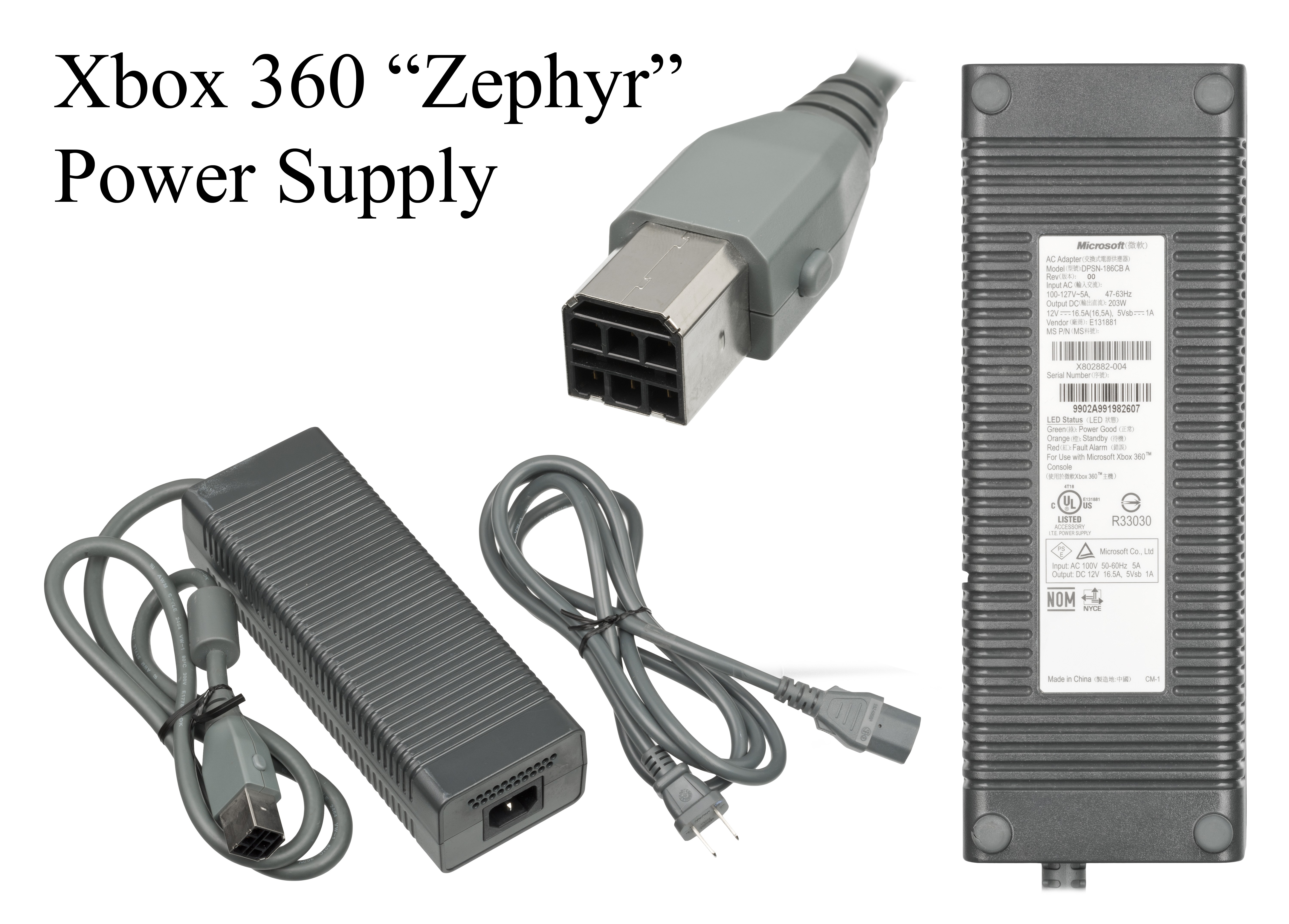 Microsoft Xbox 360 Power Supply Zephyr