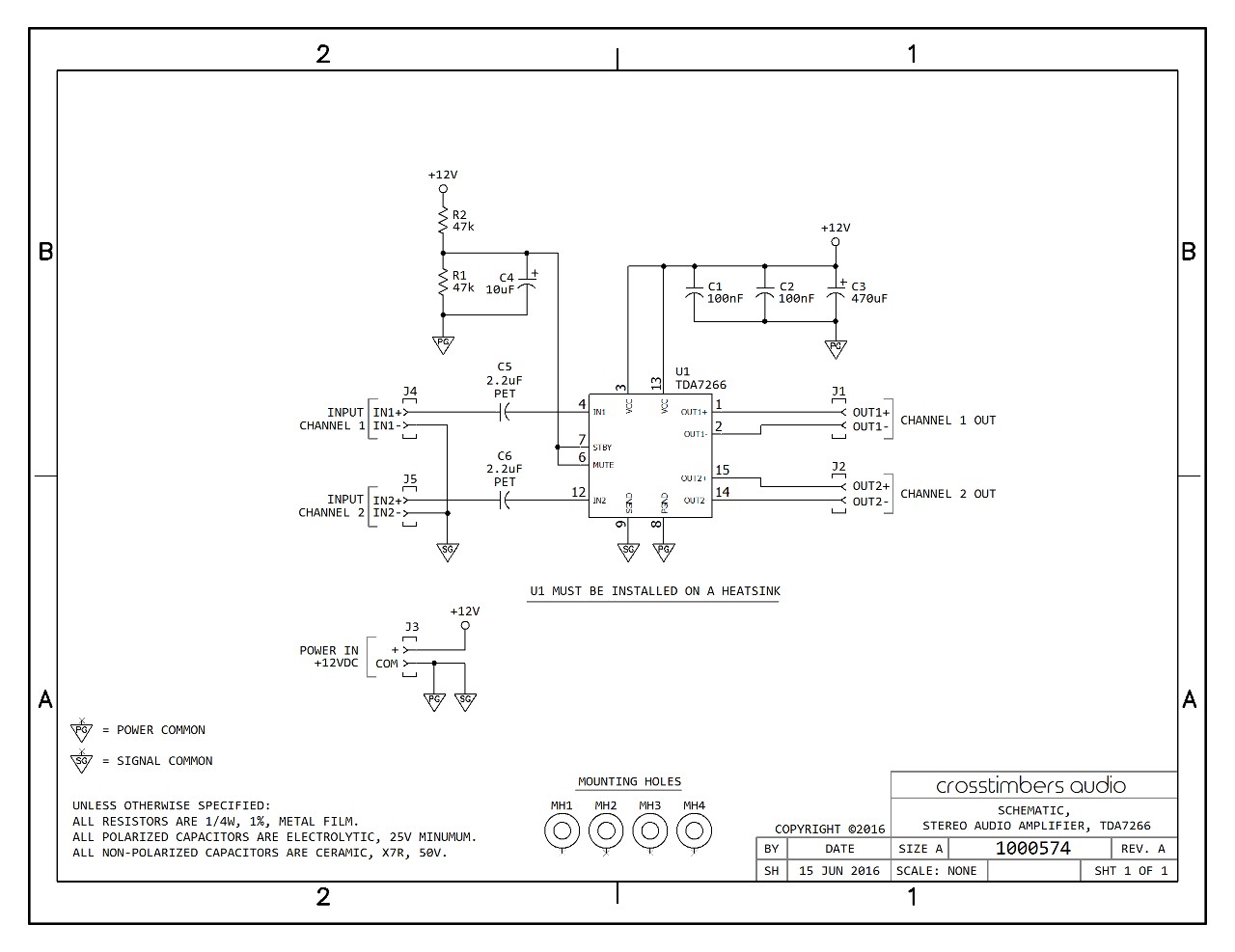 schematic tda7266 amplifier pcb