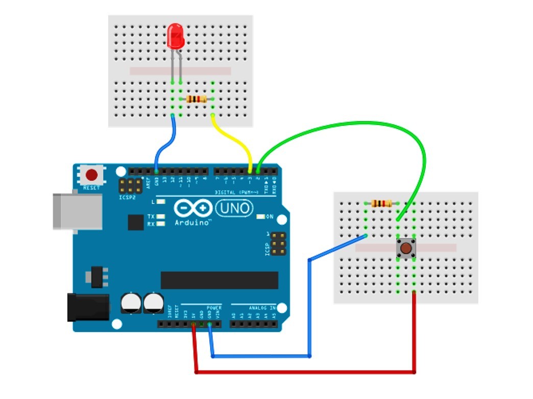 working with an led and a push button 71d8c1