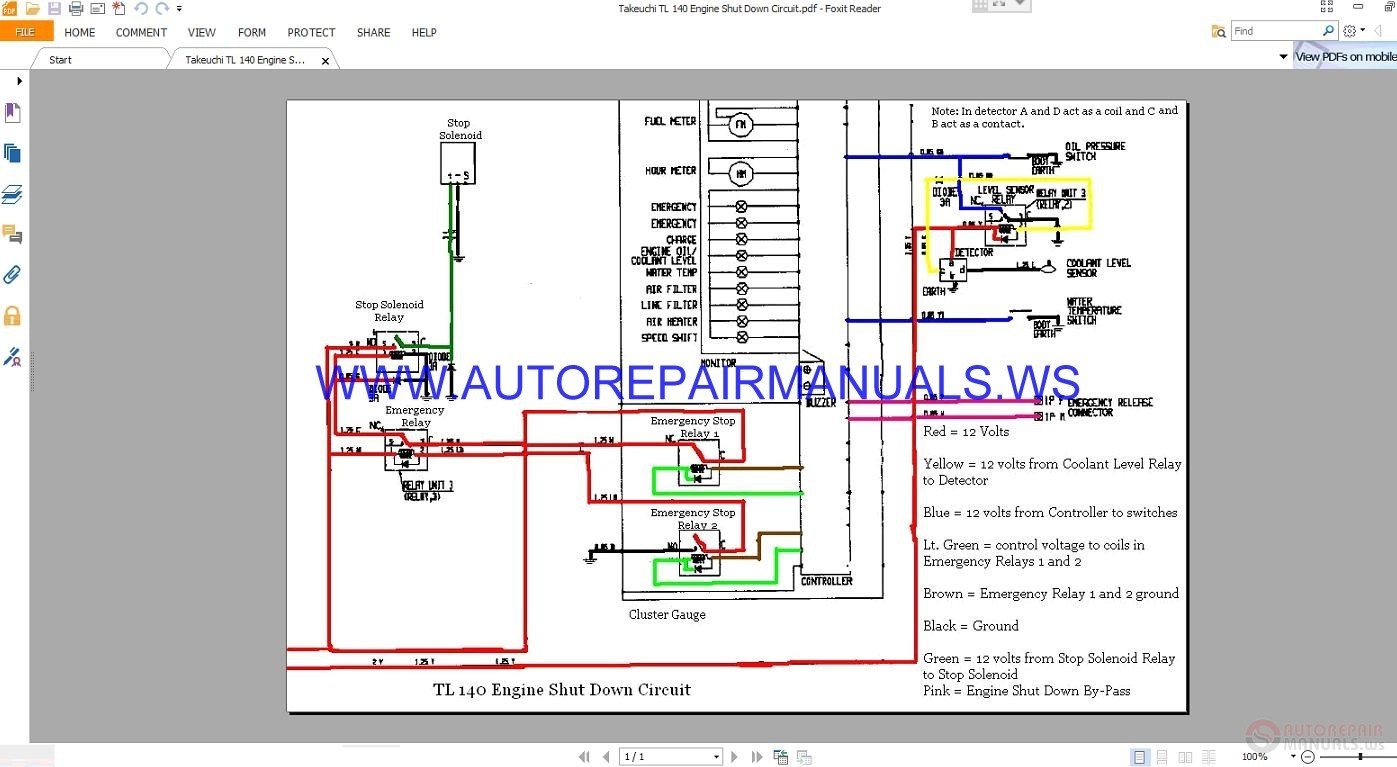 Takeuchi Tl140 Wiring Diagram Manual Best Of Takeuchi Tl 140 Engine Shut Down Circuit Wiring Diagram Manual ...