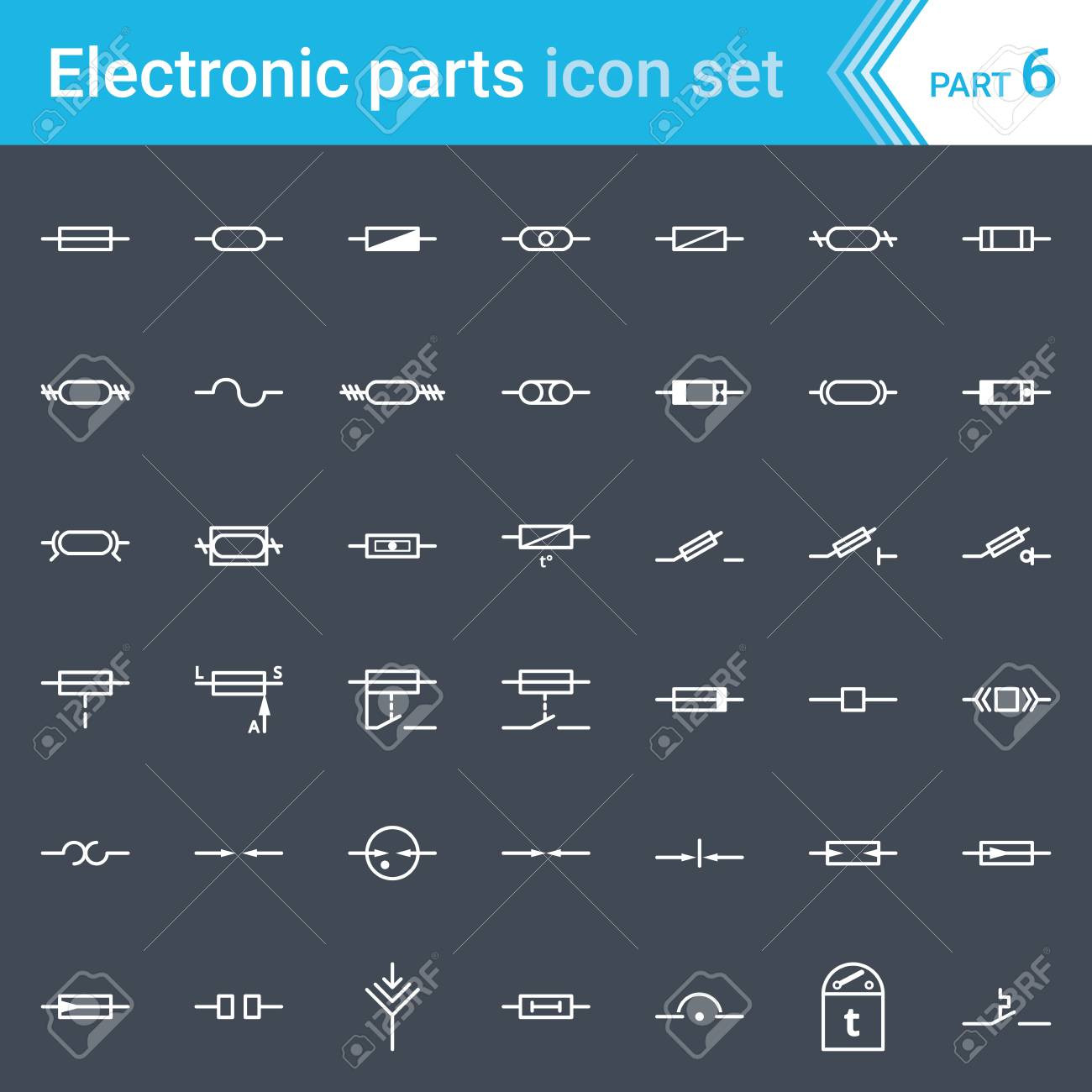 photo stock vector electric and electronic icons electric diagram symbols fuses and electrical protection symbols