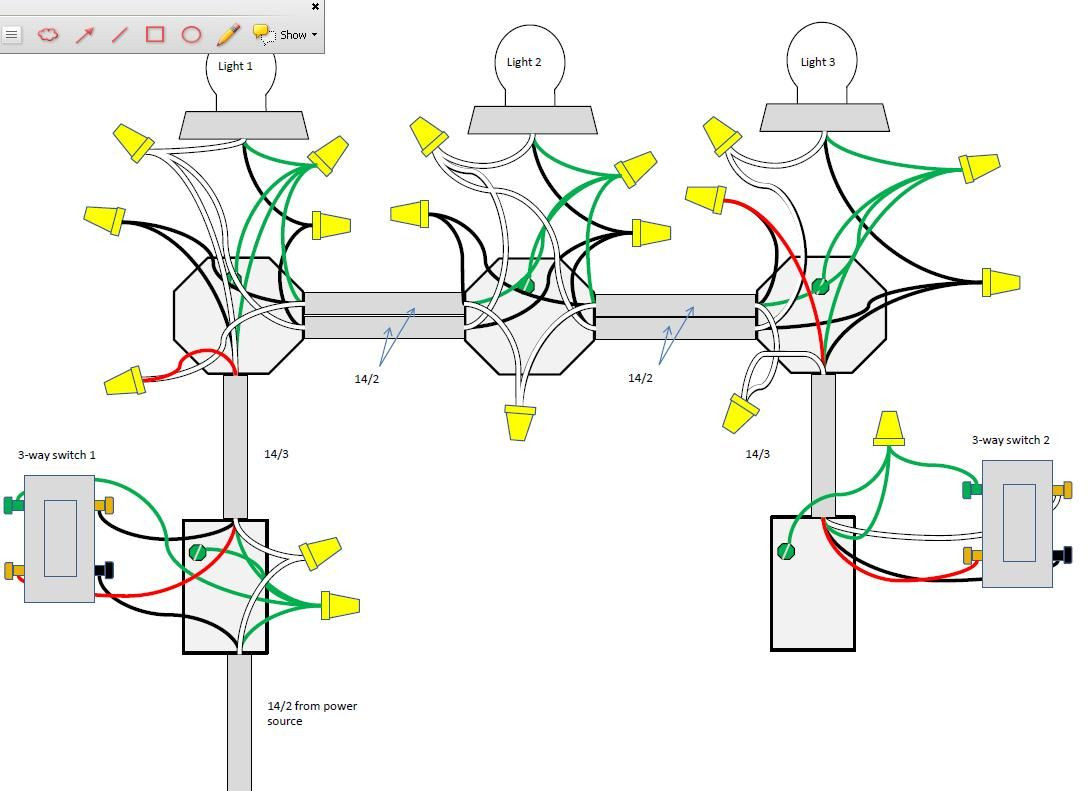 Three Way Wiring Diagram Multiple Lights Elegant 3 Way Switches for 3 Lights - Wiring Diagram Light Switch Wiring ...